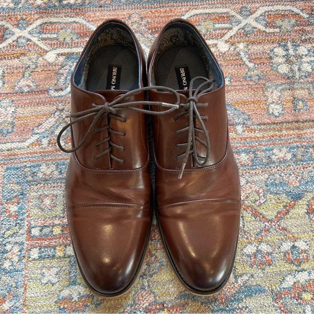 Bruno Marc Louis 2 Men's Brown Leather Dress Shoes